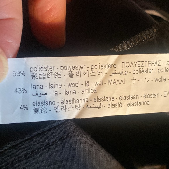 ZARA NWT Wool Blend Deep Charcoal Gray High Rise Straight Leg Trousers Size 6 - Picture 12 of 13